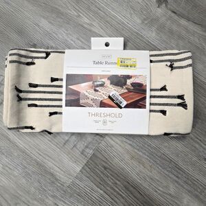 Boho Chic Farmhouse Threshold 14"x72" Striped Cotton Table Runner w/ Tassels!